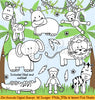 Zoo Animal Digital Stamps - PinkPueblo