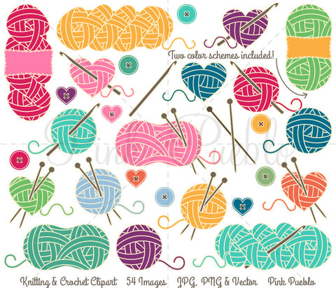 Knitting and Crochet Clipart & Vectors - PinkPueblo