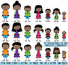 African American Stick Figure Family Clipart - PinkPueblo