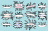 Floral Banner Silhouettes Clipart - PinkPueblo