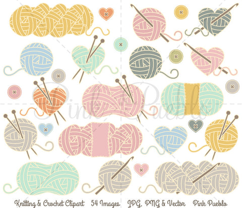 Knitting and Crochet Clipart & Vectors - PinkPueblo