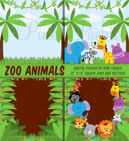 Zoo Animal Patterns and Backgrounds - PinkPueblo