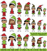 Christmas Stick Figure Family Clipart - PinkPueblo
