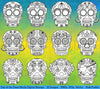 Day of the Dead Skull Digital Stamps - PinkPueblo