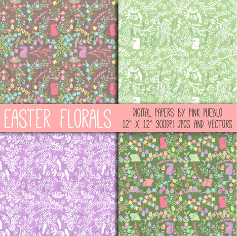 Easter Floral Papers and Patterns - PinkPueblo