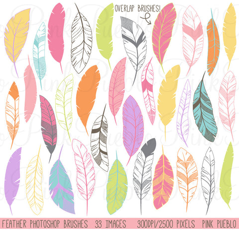 Feather Silhouette Photoshop Brushes - PinkPueblo