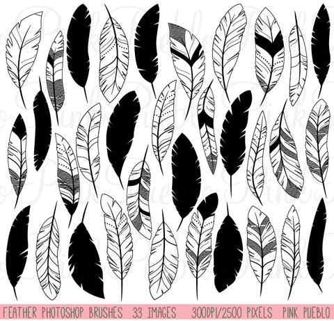 Feather Silhouette Photoshop Brushes - PinkPueblo