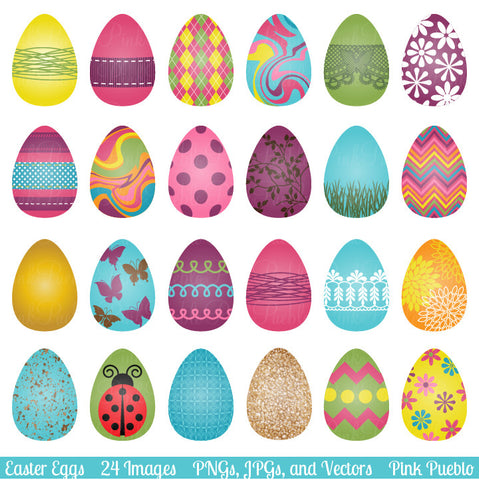 Easter Eggs Clipart and Vectors - PinkPueblo