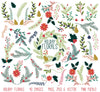 Christmas Holiday Vintage Florals Clipart - PinkPueblo
