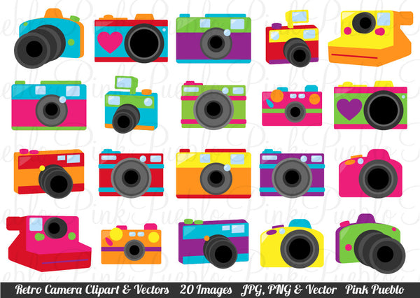 Retro Cameras Clip Art and Vectors - PinkPueblo