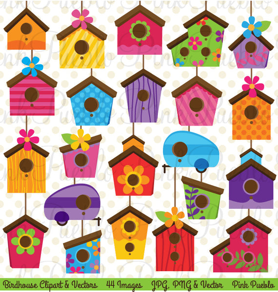 Cute Birdhouse Clipart and Vectors - PinkPueblo