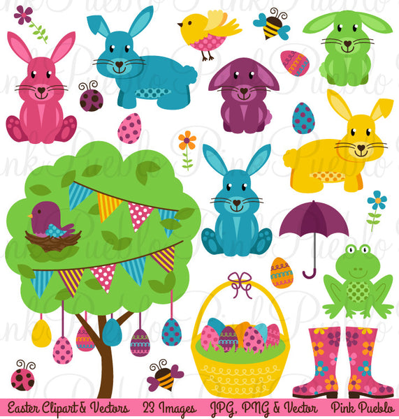 Easter Bunny Clipart & Vectors - PinkPueblo