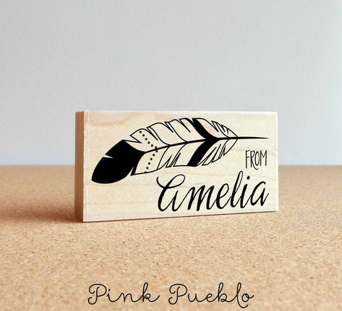Rainbow Personalized Rubber Stamp with Name – PinkPueblo