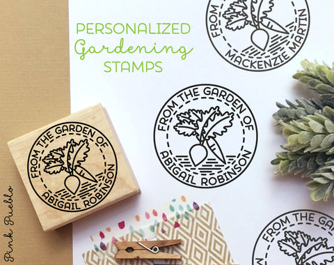 From the Garden of Stamp, Gardener Gift, Gardening Gift, Canning Label Stamp - Personalized - PinkPueblo