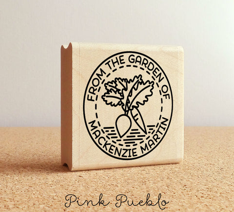 From the Garden of Stamp, Gardener Gift, Gardening Gift, Canning Label Stamp - Personalized - PinkPueblo