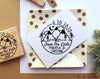 Save the Date Stamp with Mountains, Mountain Destination Wedding Stamp - PinkPueblo