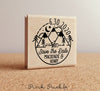 Save the Date Stamp with Mountains, Mountain Destination Wedding Stamp - PinkPueblo