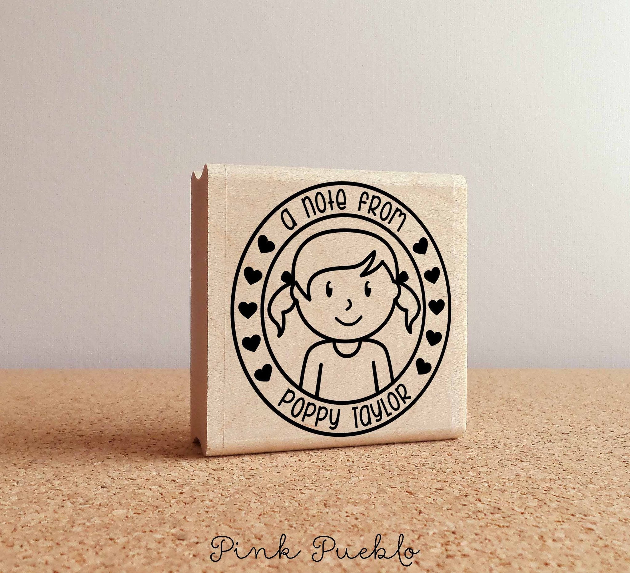 Large Personalized Girl Rubber Stamp, Custom Childrens Name – PinkPueblo