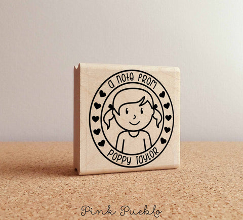 Personalized Name Rubber Stamp for Girls - PinkPueblo
