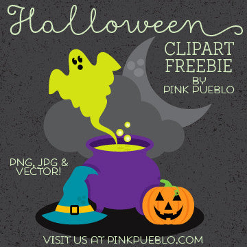 Halloween Freebie - Witch's Cauldron Clipart and Vector - PinkPueblo