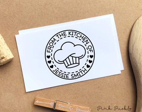 From the Kitchen of Stamp, Personalized Recipe Card Stamp - PinkPueblo