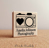 Personalized Photography Camera Rubber Stamp with Name - PinkPueblo