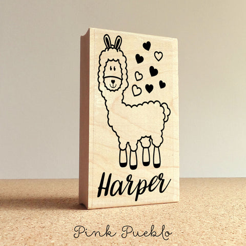 Personalized Llama Stamp, Great for DIY Llama Stationery or Llama Gifts! - PinkPueblo