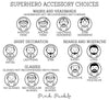 Spanish Teacher Stamps, Superhero Spanish Teacher Gift - Choose Hairstyle and Accessories - PinkPueblo