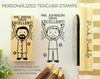 Teacher Name Stamp, Personalized Teacher Gift, Teacher Appreciation Gift - Choose Hairstyle and Clothing - PinkPueblo