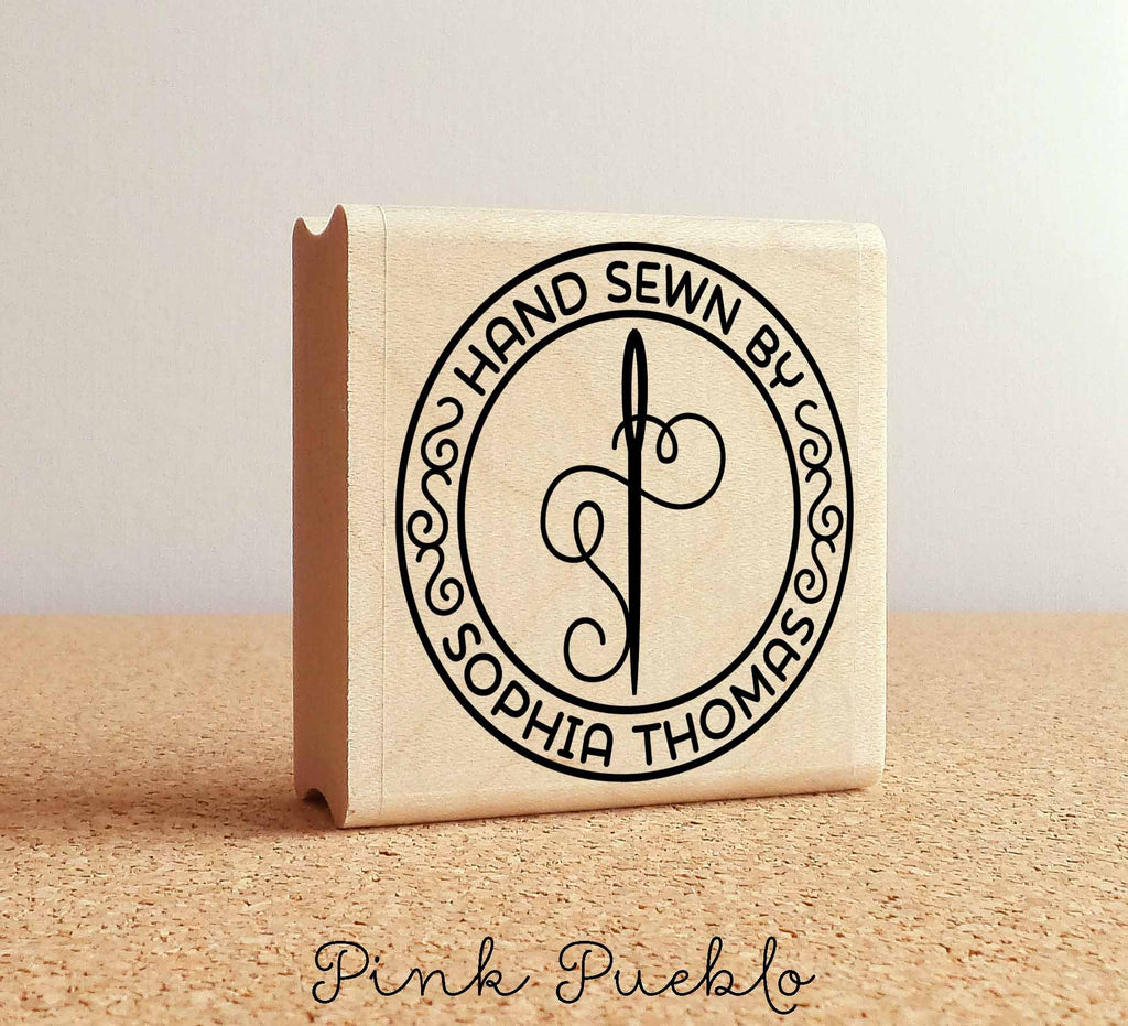 Personalized Sewing Rubber Stamp, Hand Sewn By Needle and Thread Custo –  PinkPueblo