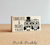 Personalized Owl Couple Wedding Rubber Stamp - PinkPueblo