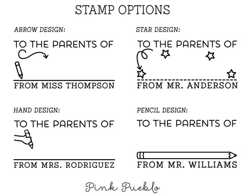 Self Inking To the Parents Of Stamp, Teacher Stamp Self Inking, Personalized Teacher Gift - PinkPueblo