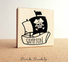 Large Personalized Pirate Name Rubber Stamp - PinkPueblo