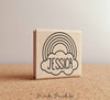 Rainbow Personalized Rubber Stamp with Name - PinkPueblo
