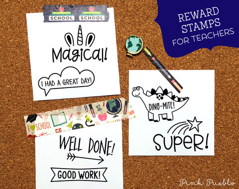 Reward Teacher Stamps, Teacher Stamps for Grading, Teacher Stamp Set - PinkPueblo