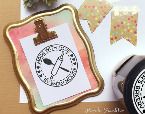 Personalized Business Boho Card Stamp, Custom Geometric Crystal Busine –  PinkPueblo