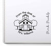 Large Personalized Teacher Schoolhouse Rubber Stamp - PinkPueblo