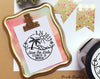 Self Inking Beach Save the Date Stamp, Round Self-Inking Save the Date Stamp for Destination Weddings - PinkPueblo