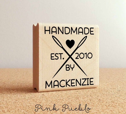 Personalized Sewing Rubber Stamp, Handmade By Sewing Needle Stamp - PinkPueblo