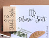 Personalized Zodiac Sign Nameplate Stamp, Zodiac Constellation Monogram Stamp - PinkPueblo