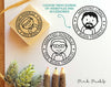 Spanish Teacher Rubber Stamp, Personalized Teacher Stamp, Male Spanish Teacher Gift - Choose Hairstyle and Accessories - PinkPueblo