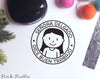 Mini Self-Inking Spanish Teacher Stamp, Personalized Teacher Gift Stamp - Choose Hairstyle and Accessories