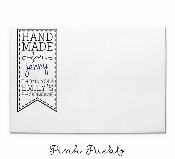 Personalized Handmade For Gift Tag Stamp, Custom Product Label Stamp - PinkPueblo
