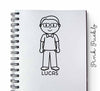 Personalized Children's Rubber Stamp - Boy - Choose Hair, Clothing and Name - PinkPueblo