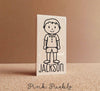 Personalized Little Boy Rubber Stamp - Choose Name, Clothing and Accessories - PinkPueblo