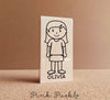 Personalized Girl Rubber Stamp - Choose Hair, Clothing and Name - PinkPueblo