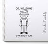 Personalized Male Teacher, Professor or Doctor Rubber Stamp- Choose Text, Hairstyle and Clothing - PinkPueblo