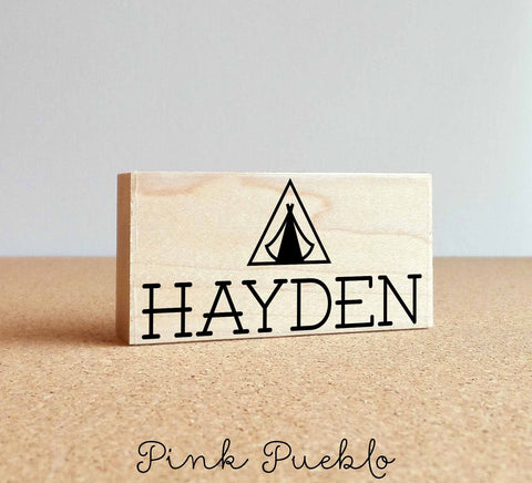 Personalized Custom Name Stamp with Tent - PinkPueblo