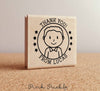 Personalized Thank You Rubber Stamp for Boys - PinkPueblo