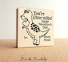 Large 3x3" Personalized Valentine Dinosaur Rubber Stamp - PinkPueblo